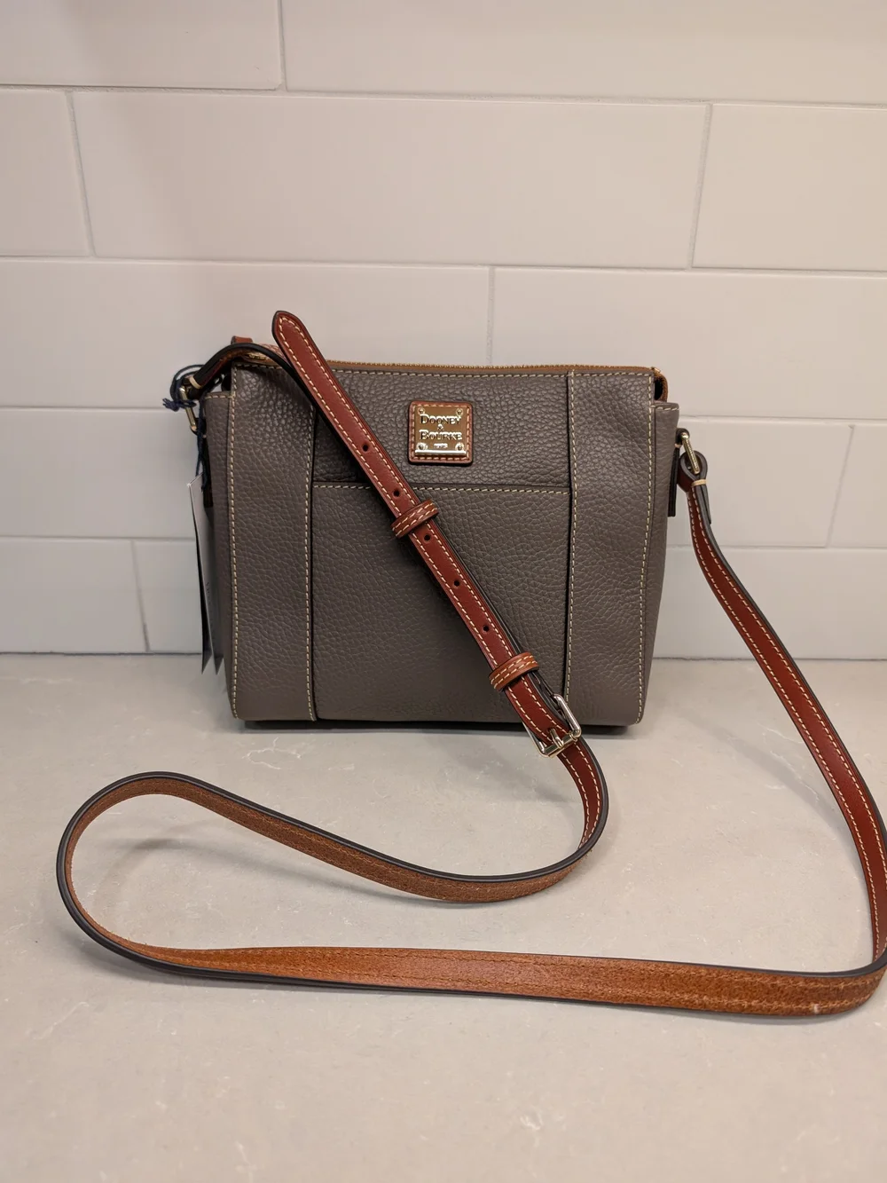 Dooney & Bourke Pebble Grain Leather Lexington In Gray/Brown